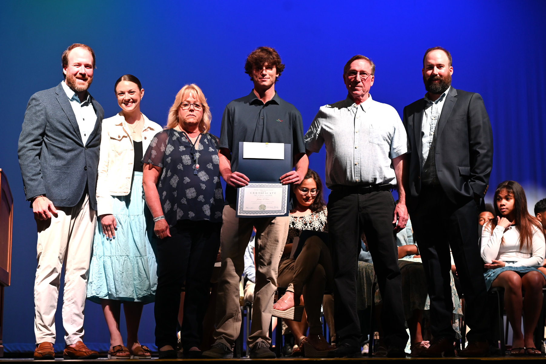  Matthew Corcoran scholarship winner Justin D'Eloia with the Corcoran family    