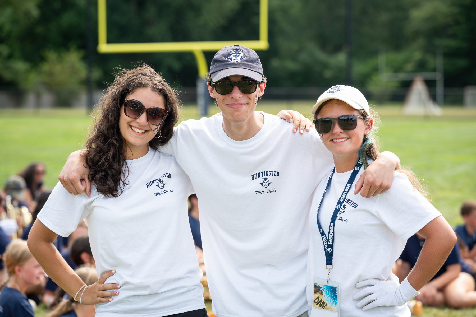 Drum majors Lily Wasoski, Cole Lima and Dana Saramago. (Darin Reed photo.)