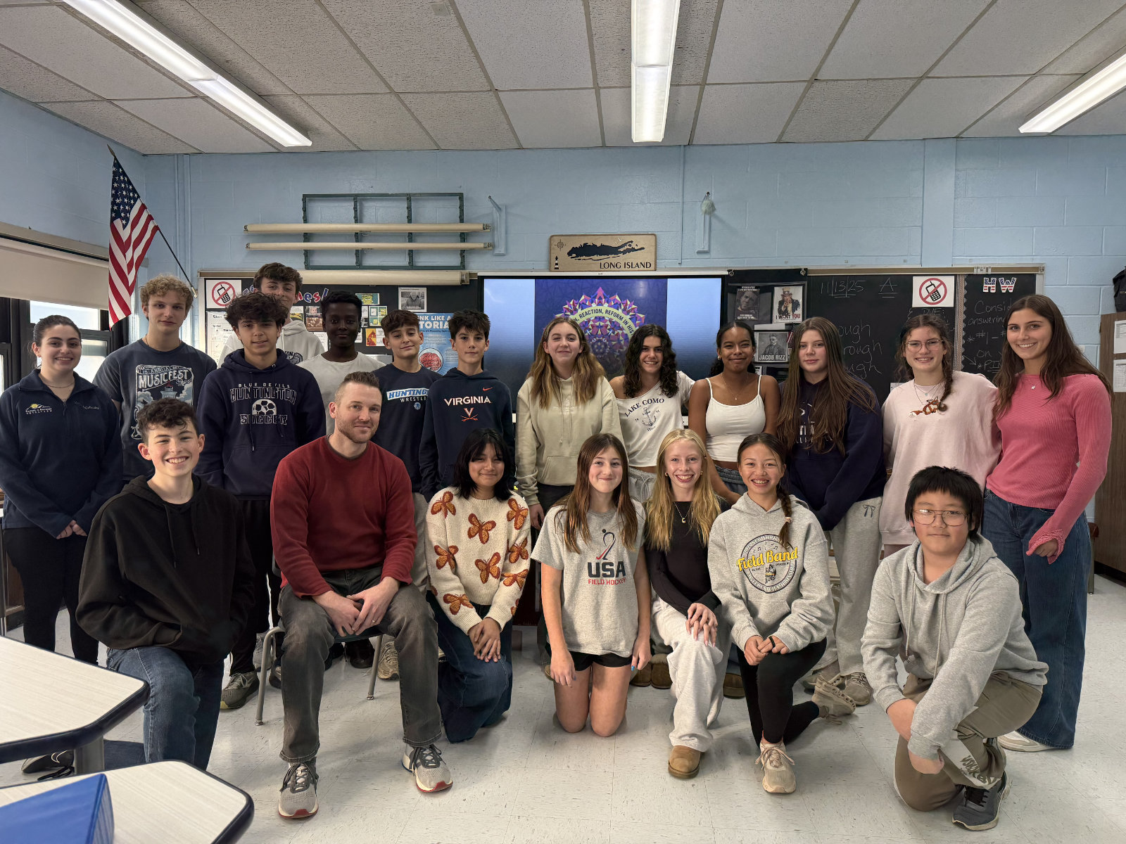  Jarrad Richter with enrichment class students and NHD officers at Finley.