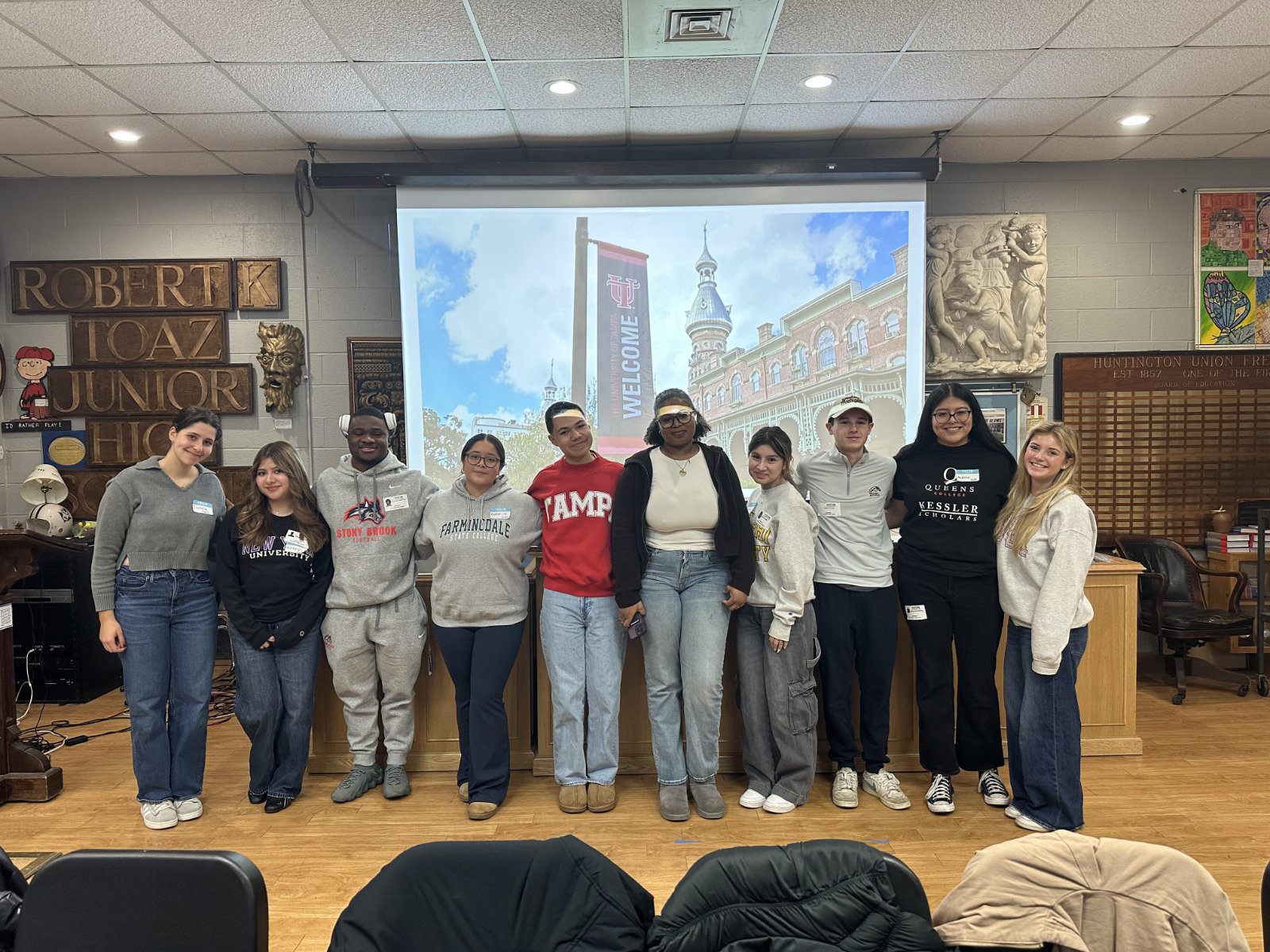  A panel of Huntington alums met with groups of current students  