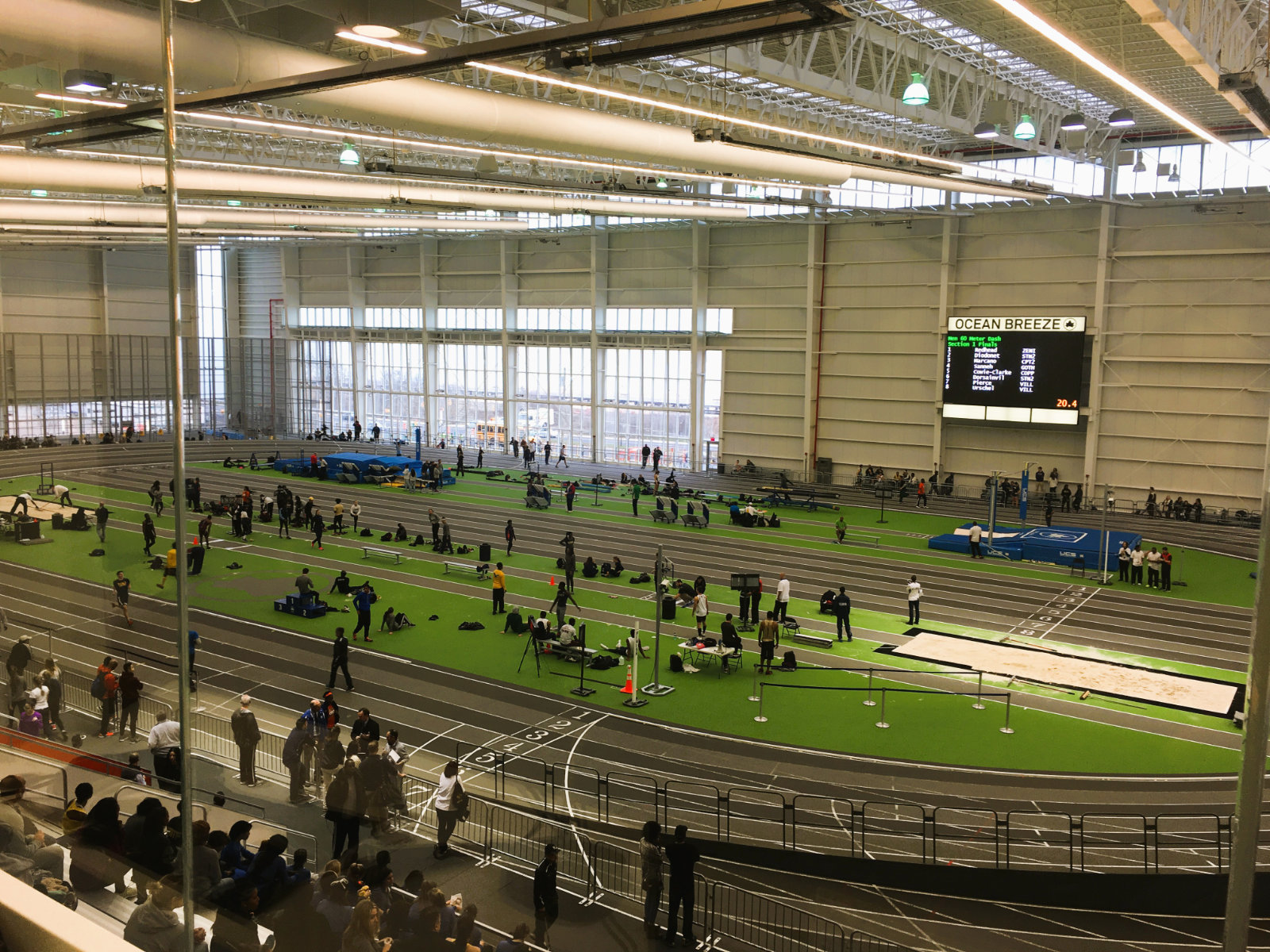  The Huntington boys' track and field team looked strong at the Ocean Breeze Athletic Complex in Staten Island.   