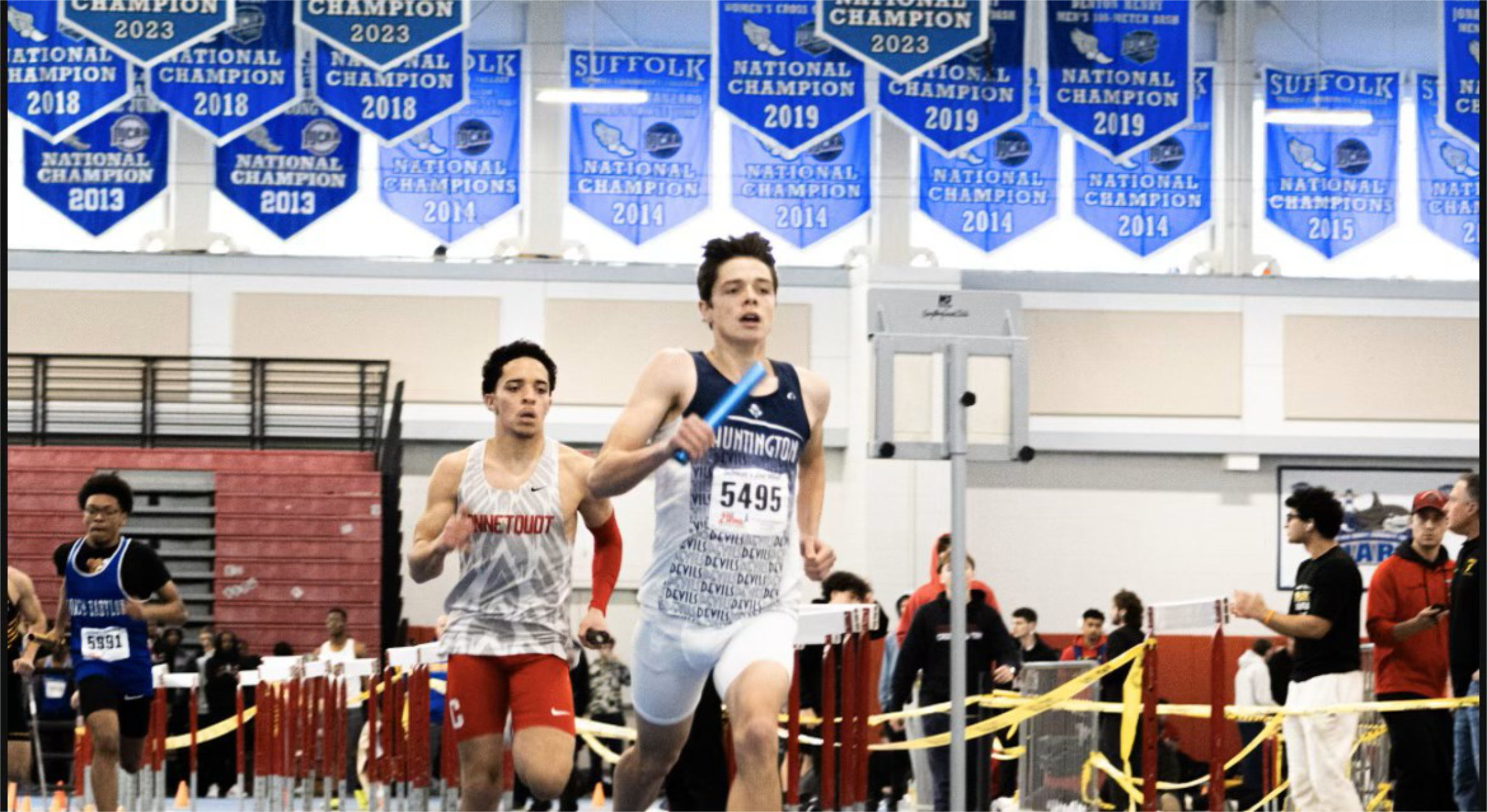  Eric Heinz gives the Blue Devils his all.  