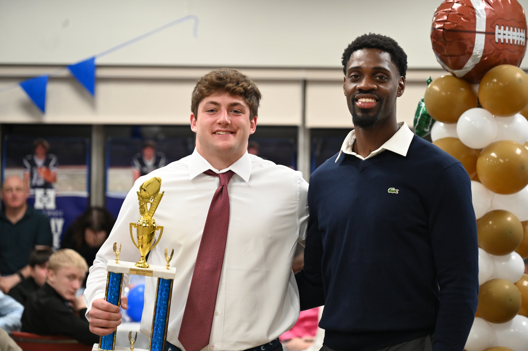 Bob Brush Courage Award recipient Keegan Malone with Coach Kevin Graham.