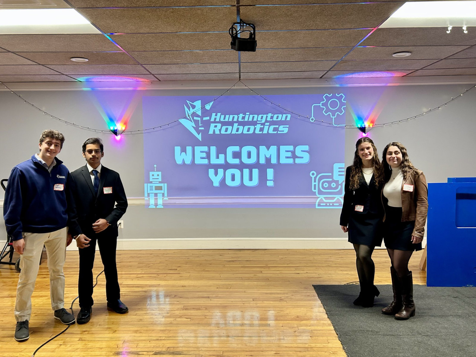 Huntington Robotics team executives at last month's fundraising event.