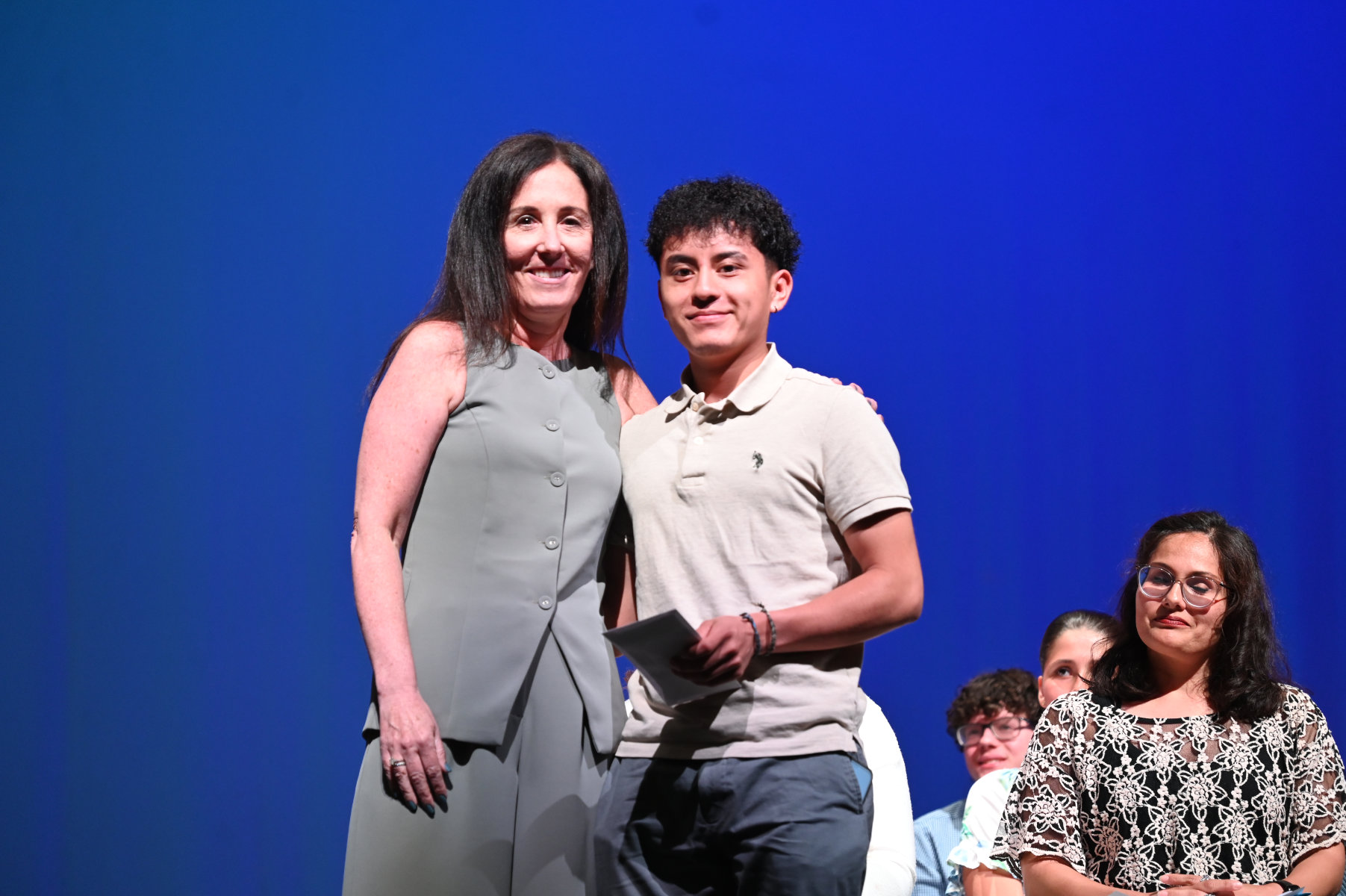  Patti Edwards with Dennis Edwards Scholarship recipient Selvin Chacon Ovando   