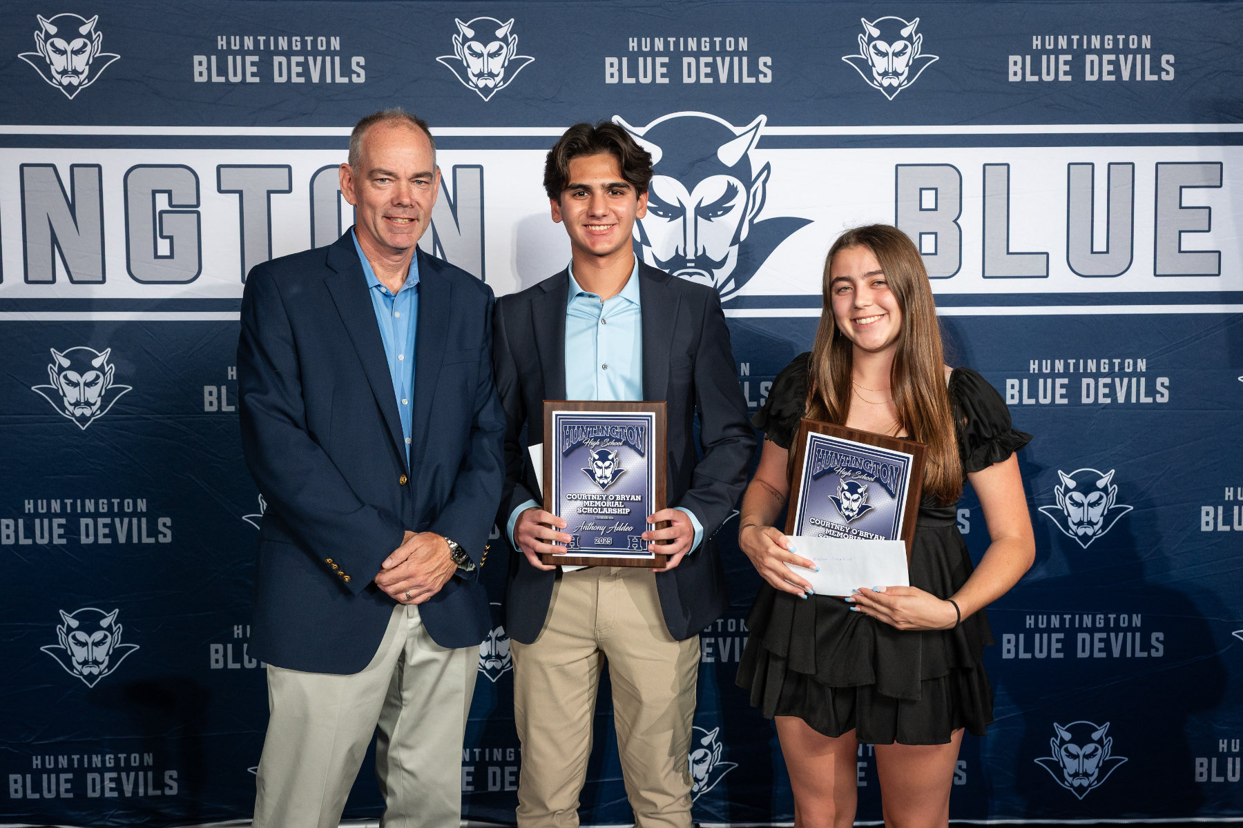  Anthony Addeo and Kaylee with Bill O'Bryan at the scholarship presentation. (Darin Reed photo.)  