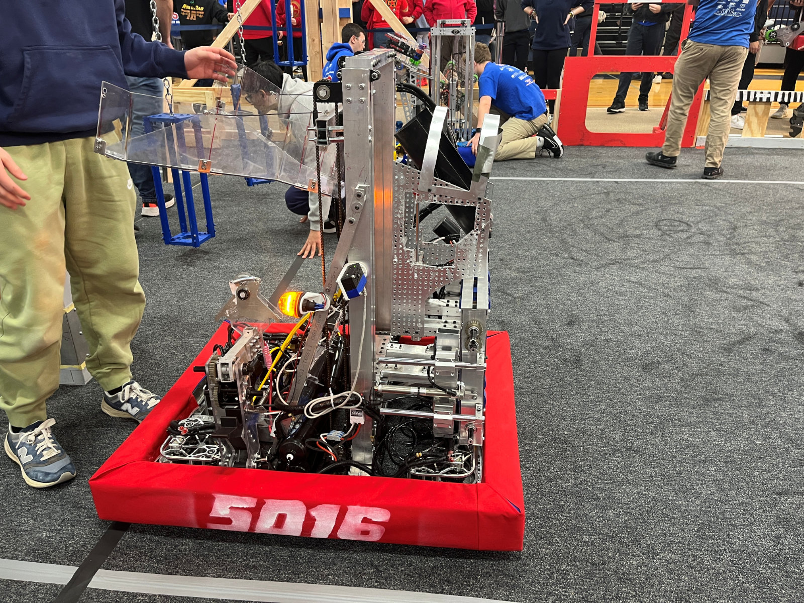 Huntington High School's competition robot at Bethpage on Sunday.