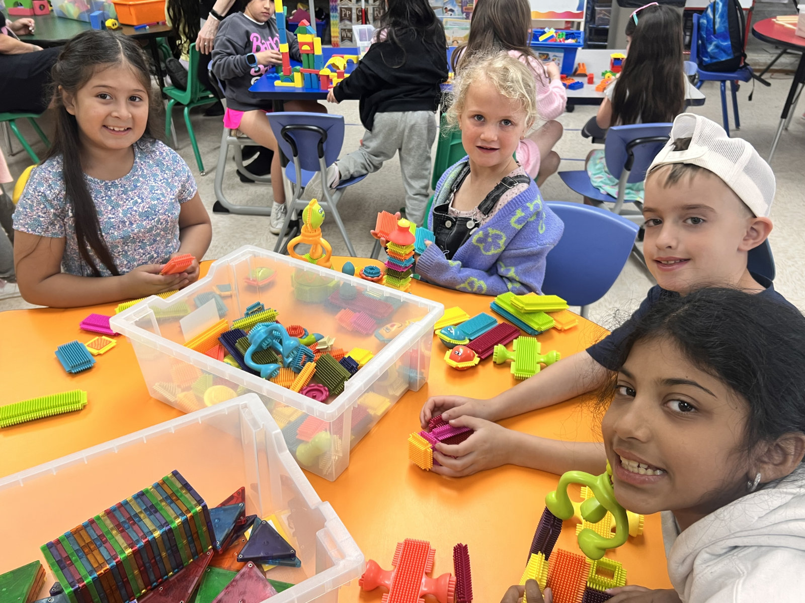  Washington third graders and kindergarteners collaborated in the school's makerspace   