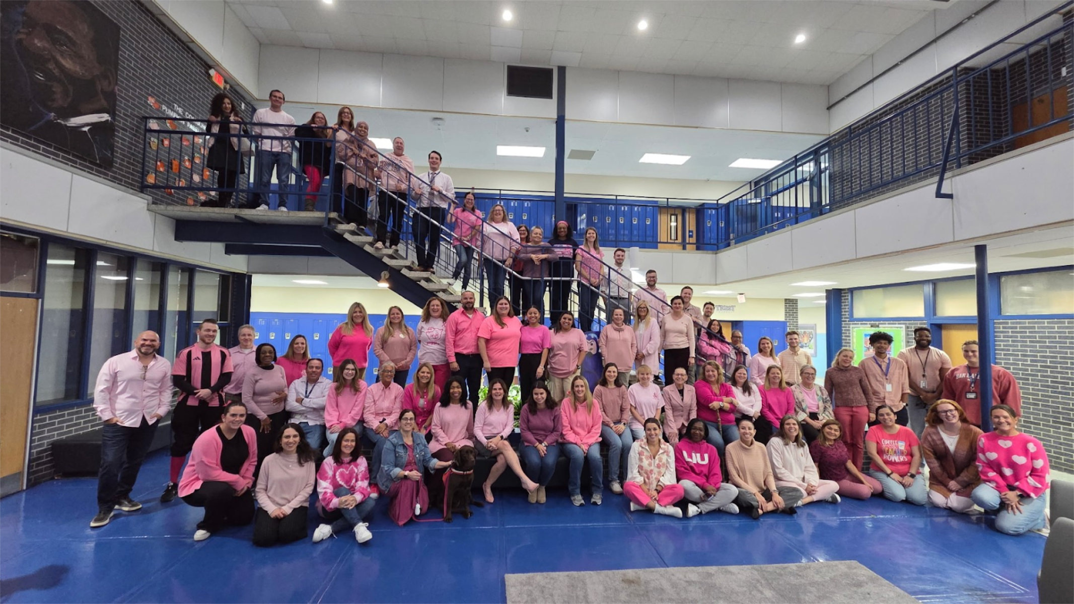 Breast Cancer Awareness Day featured everyone dressing in pink.