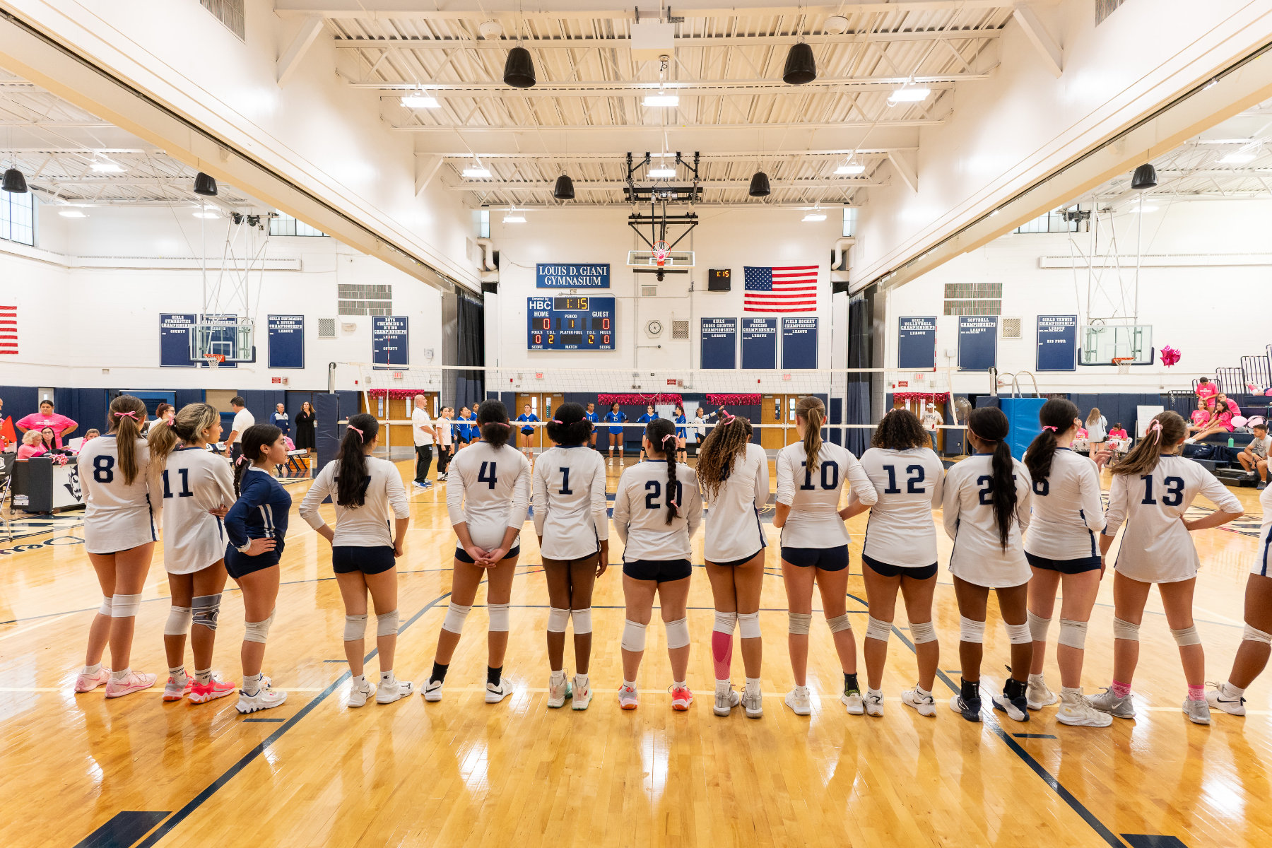  The Huntington Blue Devils stand at attention. (Darin Reed photo)  