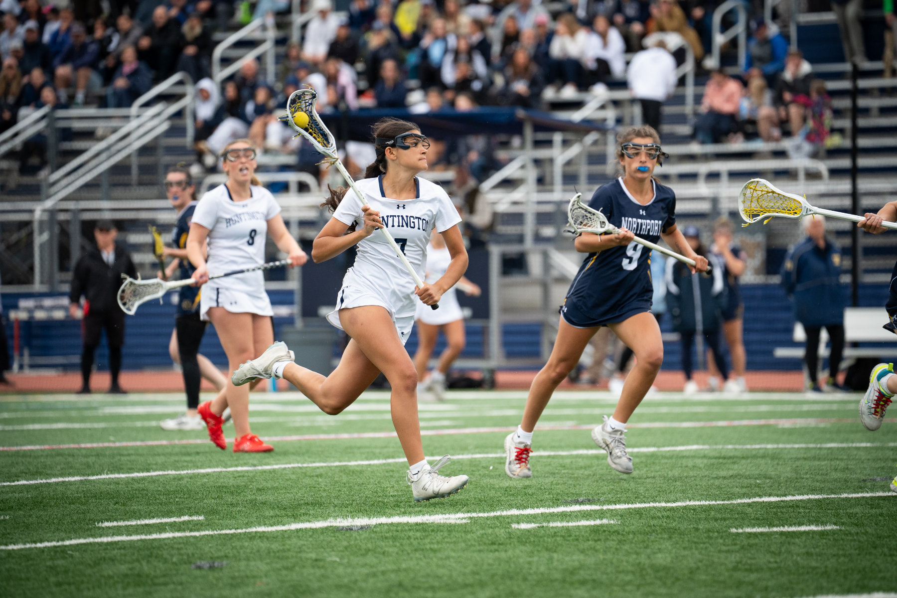  Valentina Puccio with the ball for Huntington against Northport. (Darin Reed photo.)  