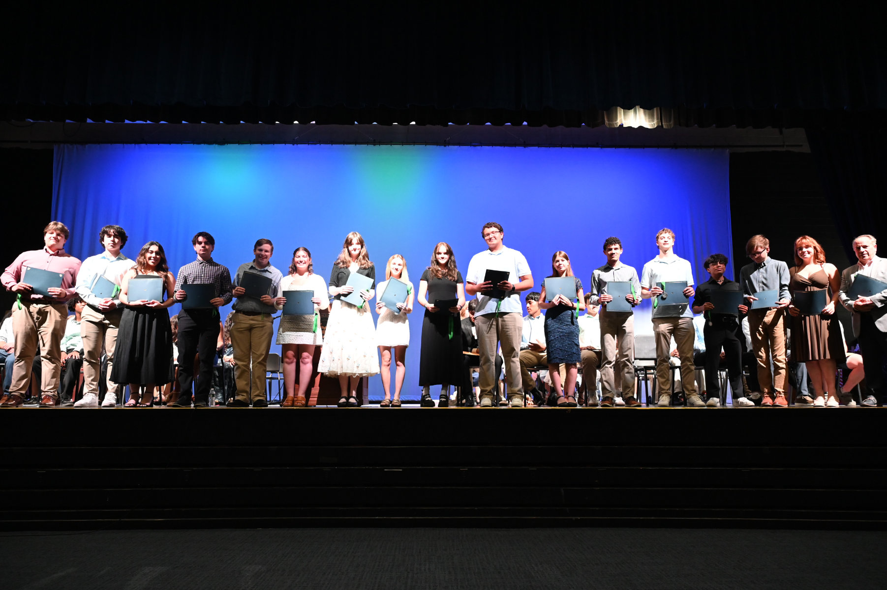  Dept. Chair Joe Leavy with senior AP Capstone Achievement Award recipients   