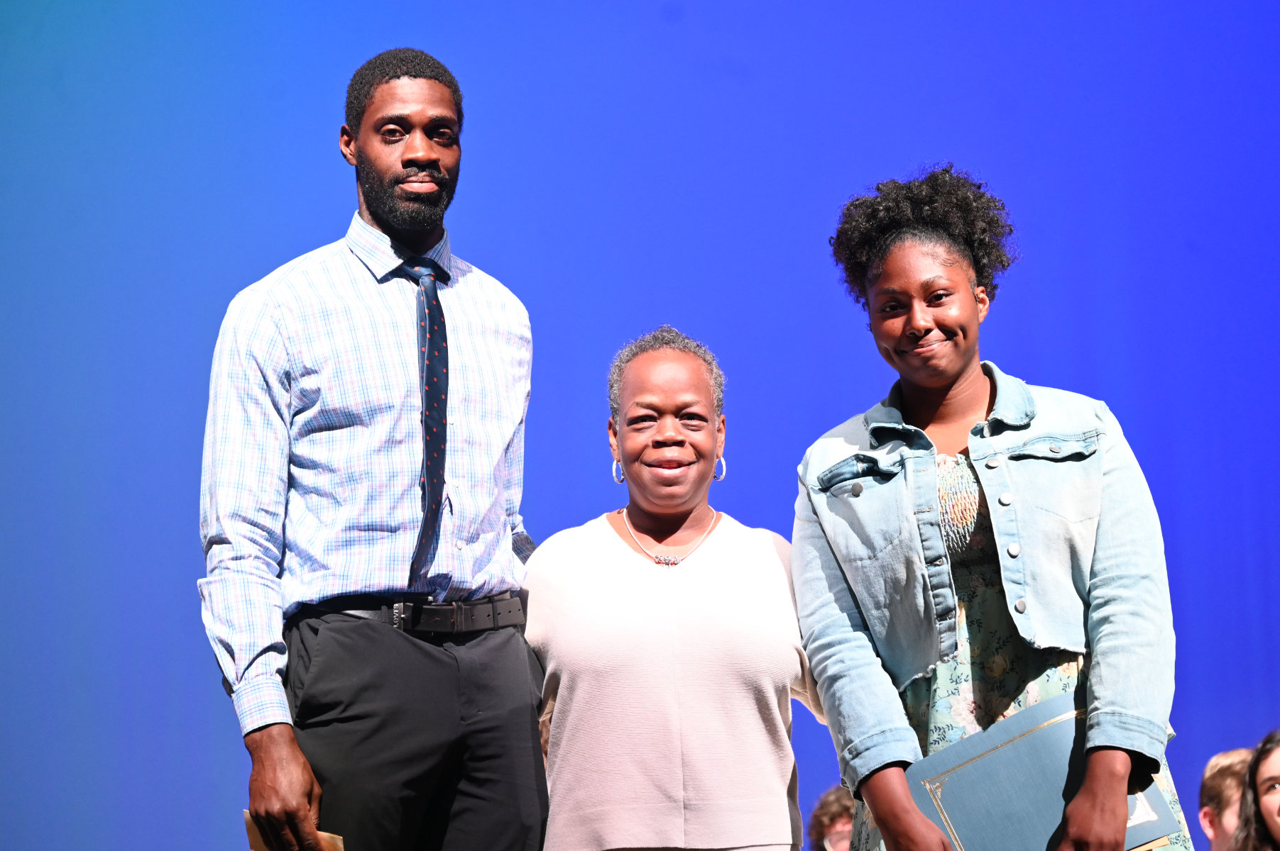  Lindsay Depeine (right) with Malcolm Eugene and Sylvia Belanger   