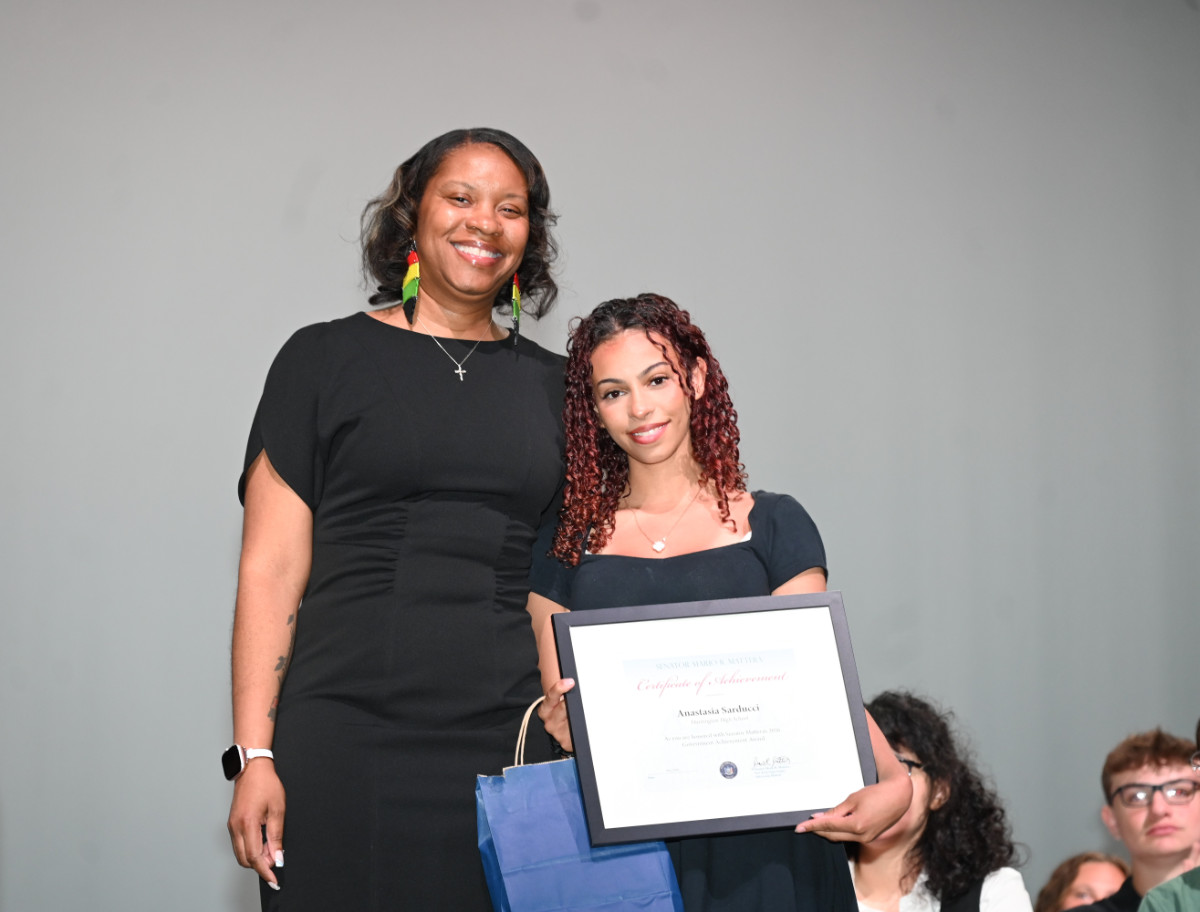  Principal Rochelle C. Brown with Anastasia Sarducci.  