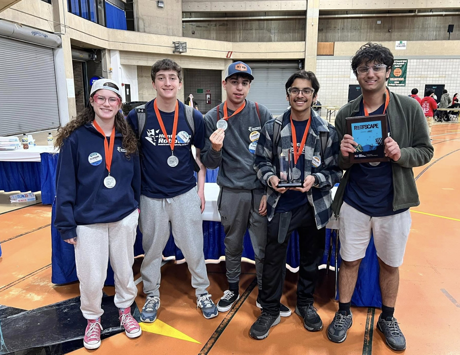  Huntington Robotics team members at the Hudson Valley regional last spring.   