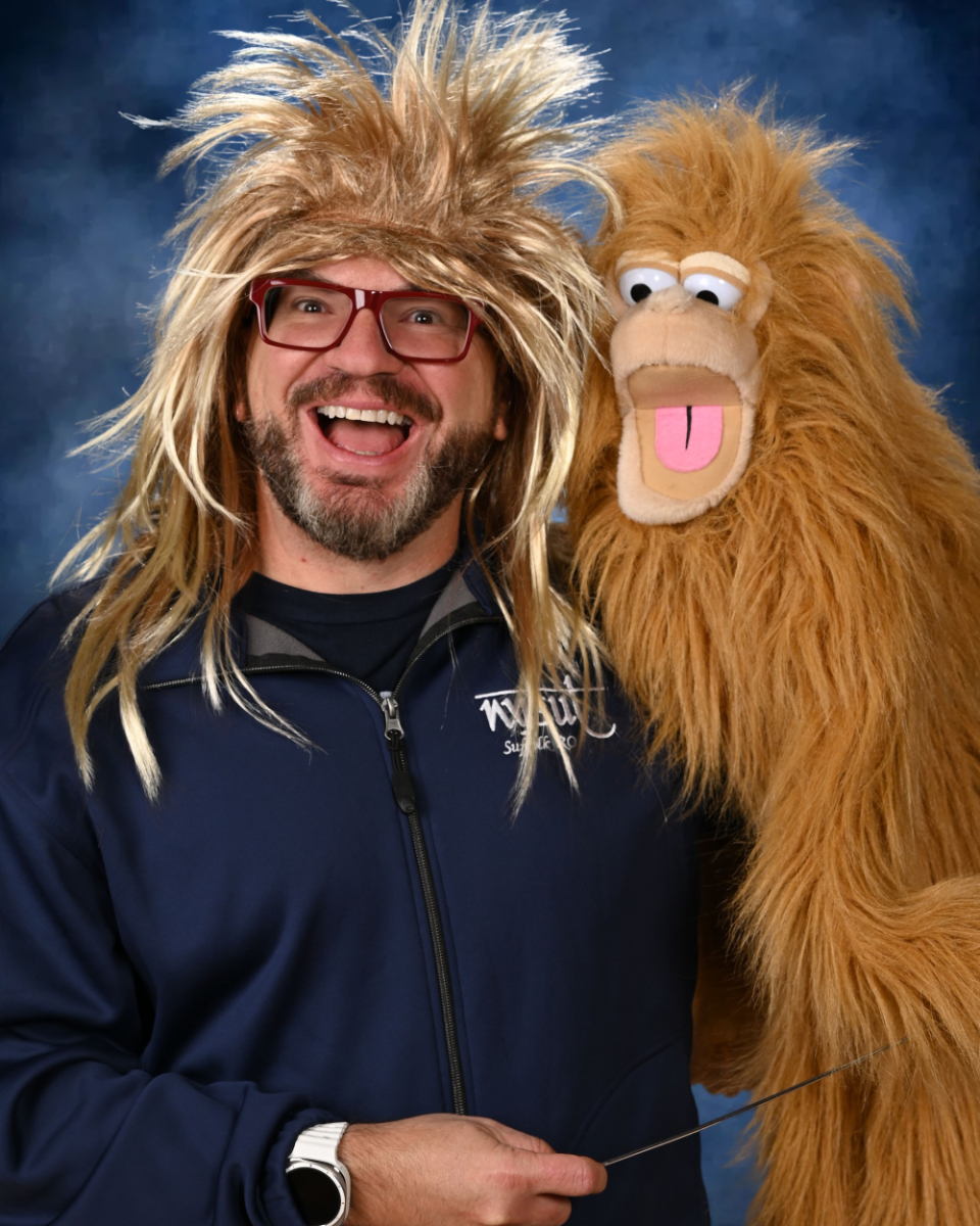  Finley music teacher Frank Batista loves having fun.   