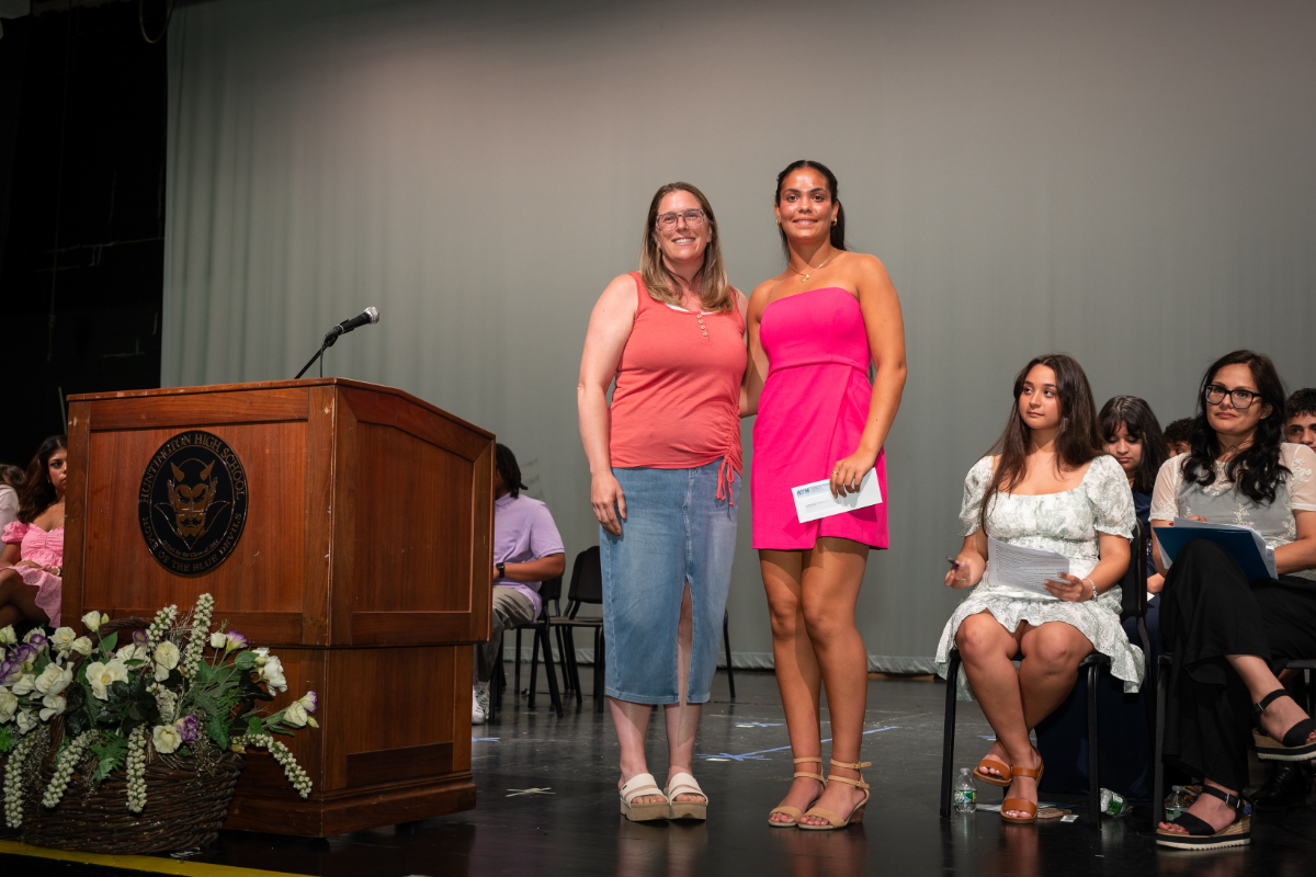  ATH President Elizabeth Flanagan with Carol Soskil Scholarship recipient Cameron Smith. (Darin Reed photo.)