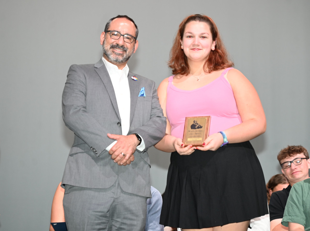  Dr. Jason Giachetti with Woody Herman Jazz Award recipient Alexa Mazure. 