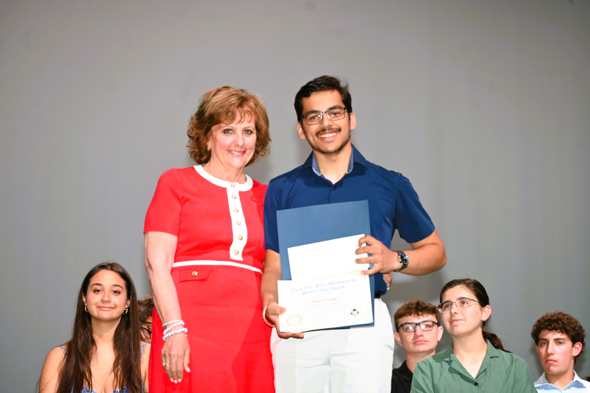  Dept. Director Dr. Theresa Grossane with Edna Van Wart Scholarship recipient Jaipreet Singh  