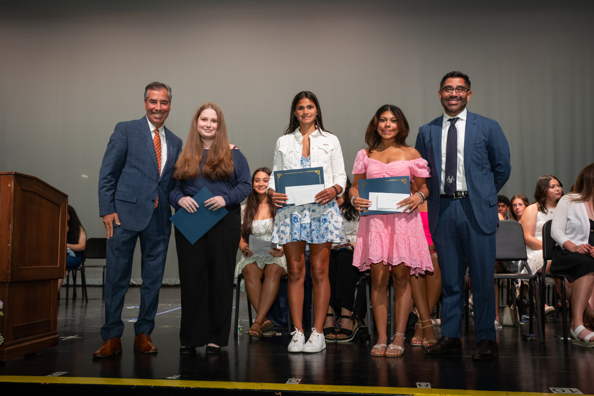  John LoTurco and Xavier Palacios with the oral advocacy honorees. (Darin Reed Photo) 