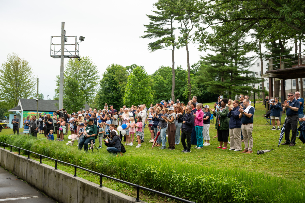 The crowd salutes the Blue Devils. (Darin Reed photo)