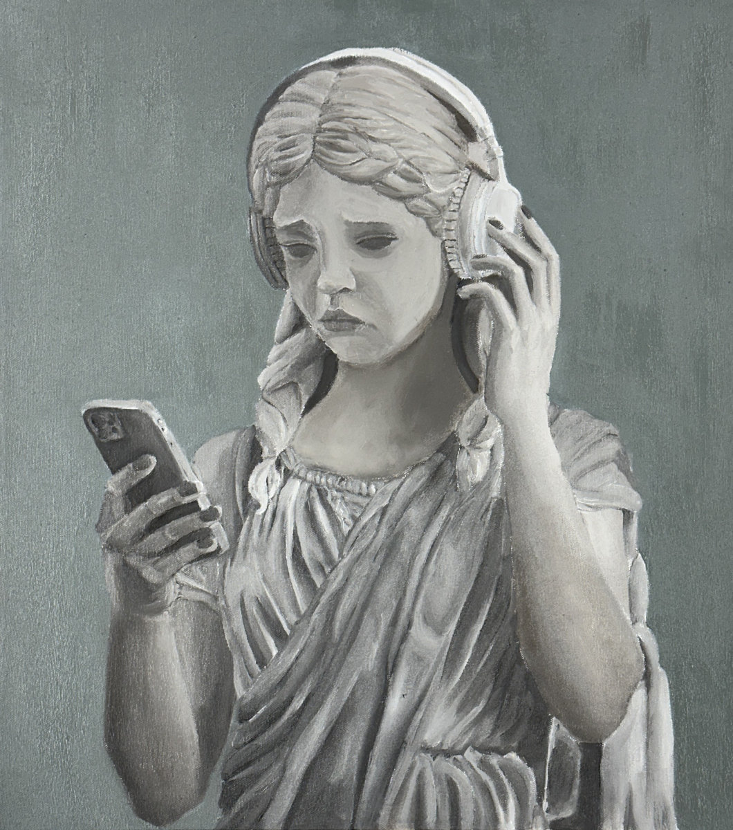  Bella Duke named her oil painting Screenager.  