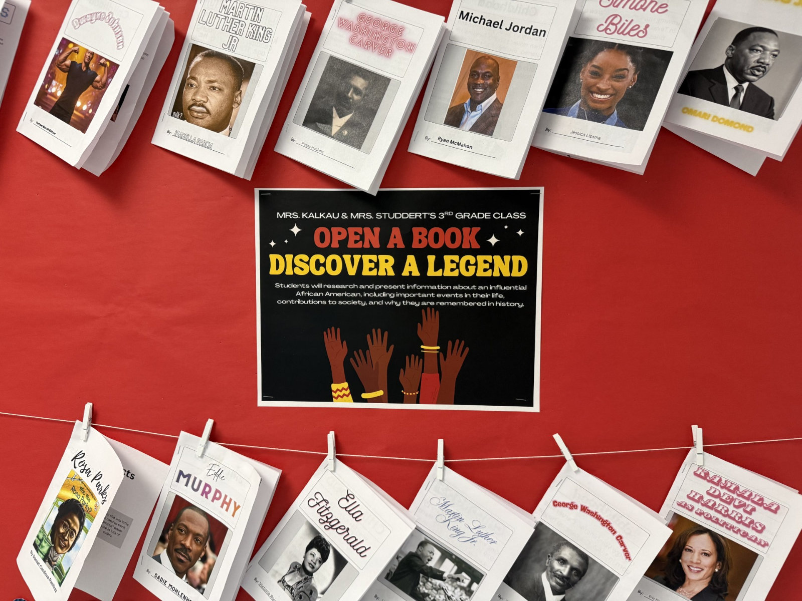  Washington School students engaged in a Black History Month project   