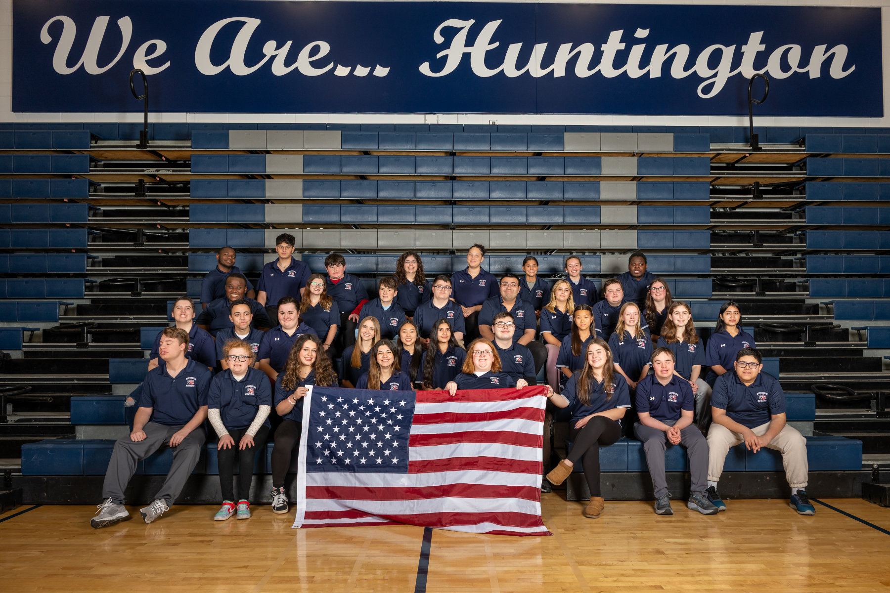 Huntington's varsity Unfied bowling team in Louis D. Giani Gym. (Darin Reed photo.)  