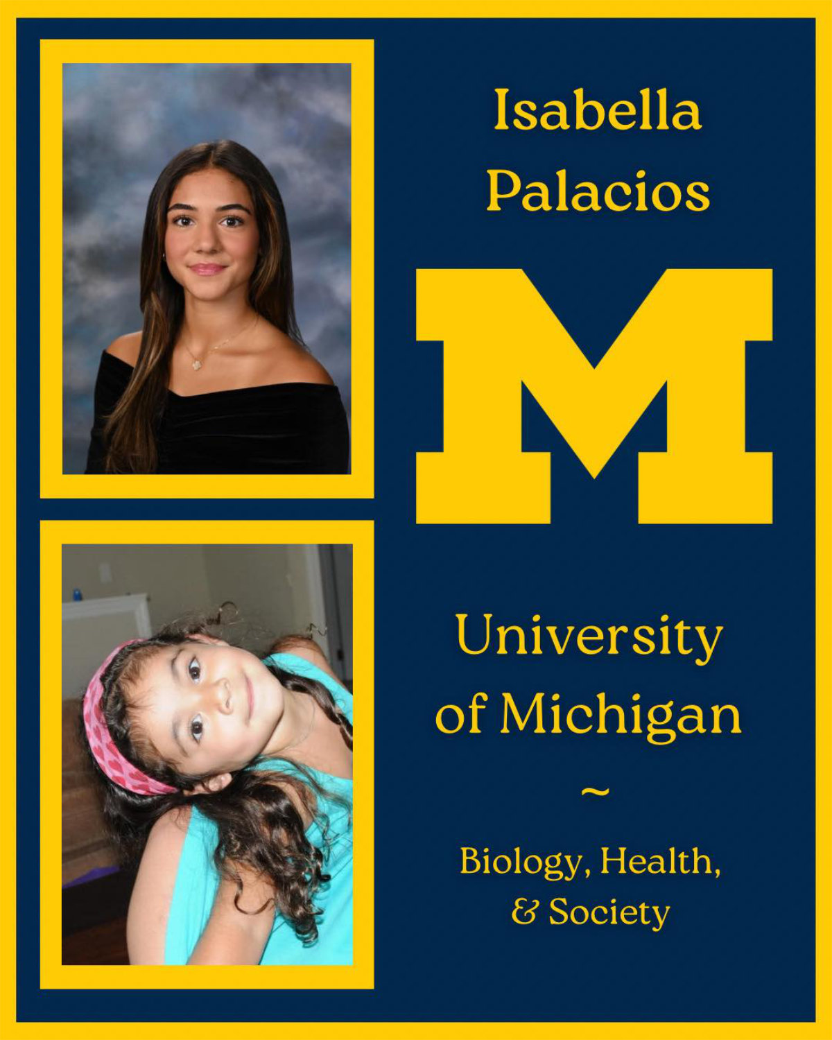  Huntington senior Isabella Palacios is headed to the University of Michigan.  