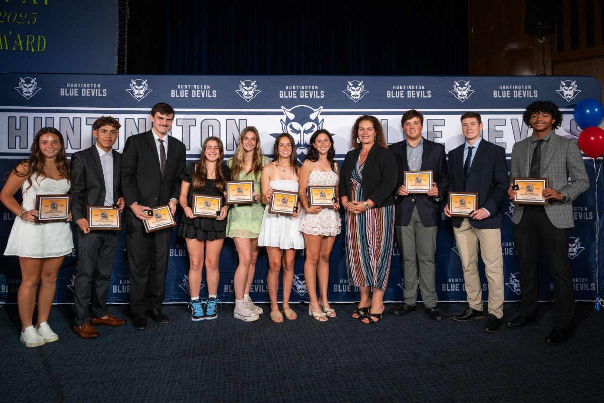  The ten Gold Key Award winners with Superintendent Beth McCoy at last June's ceremony. (Darin Reed photo.)  