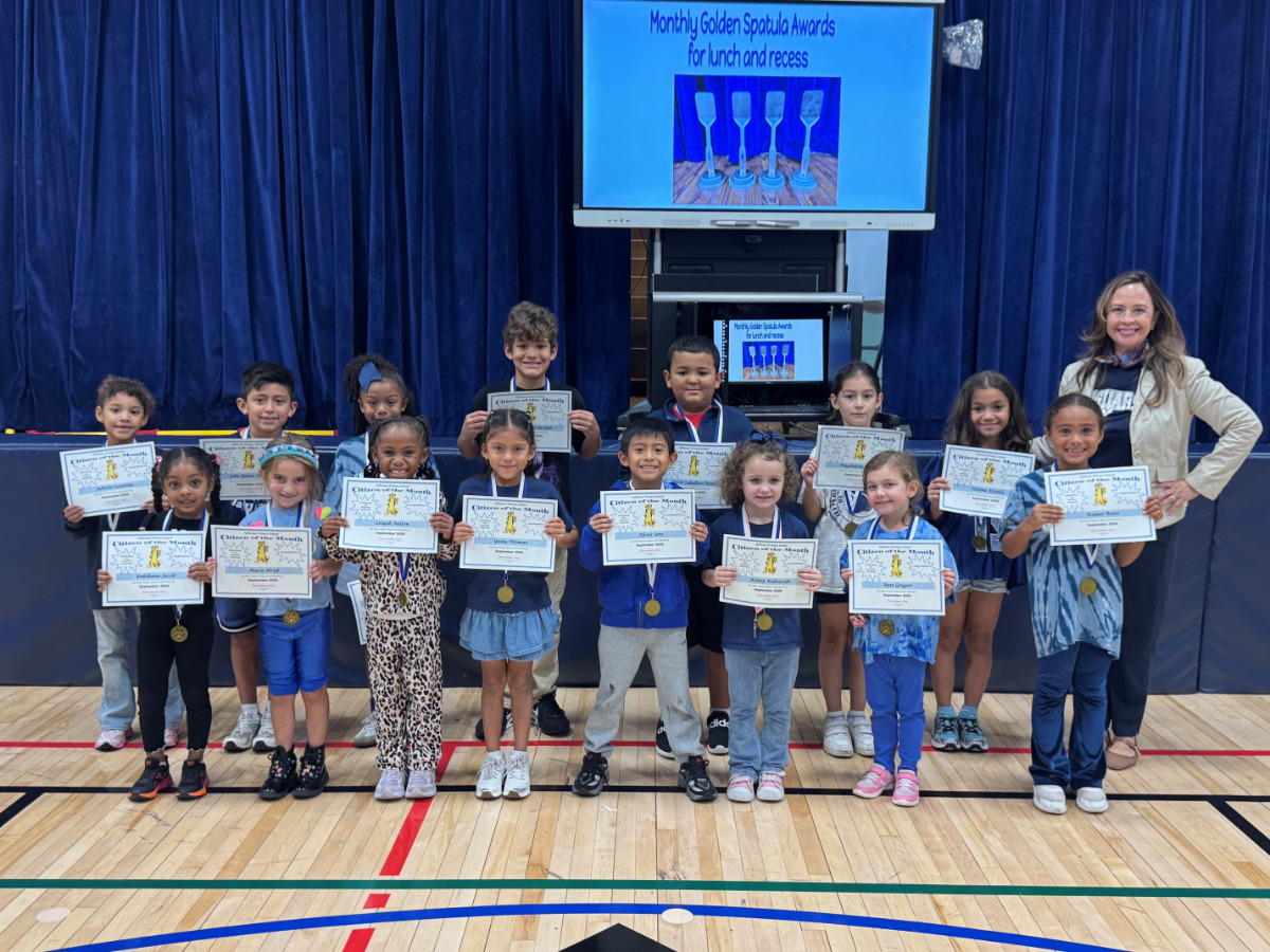  September's Golden Spatula Award Winners at Jefferson Primary.  
