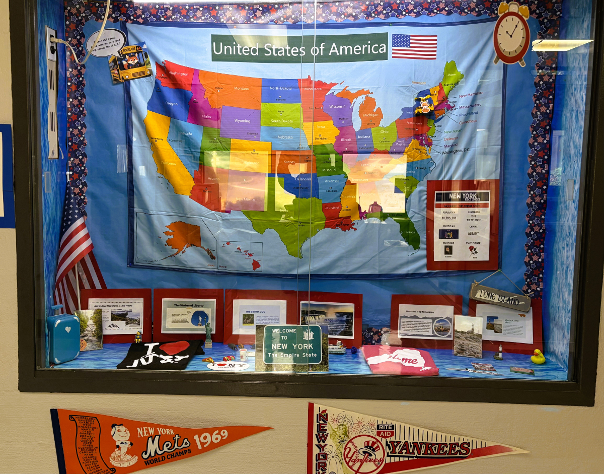  Flower Hill students can follow the states visited at a showcase in the main lobby.  