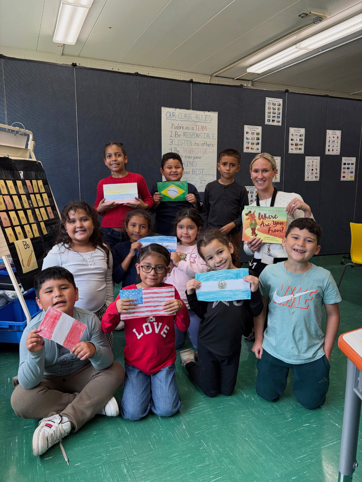  Grade 2 ENL students with Ms. Herbert at Jefferson Primary School  