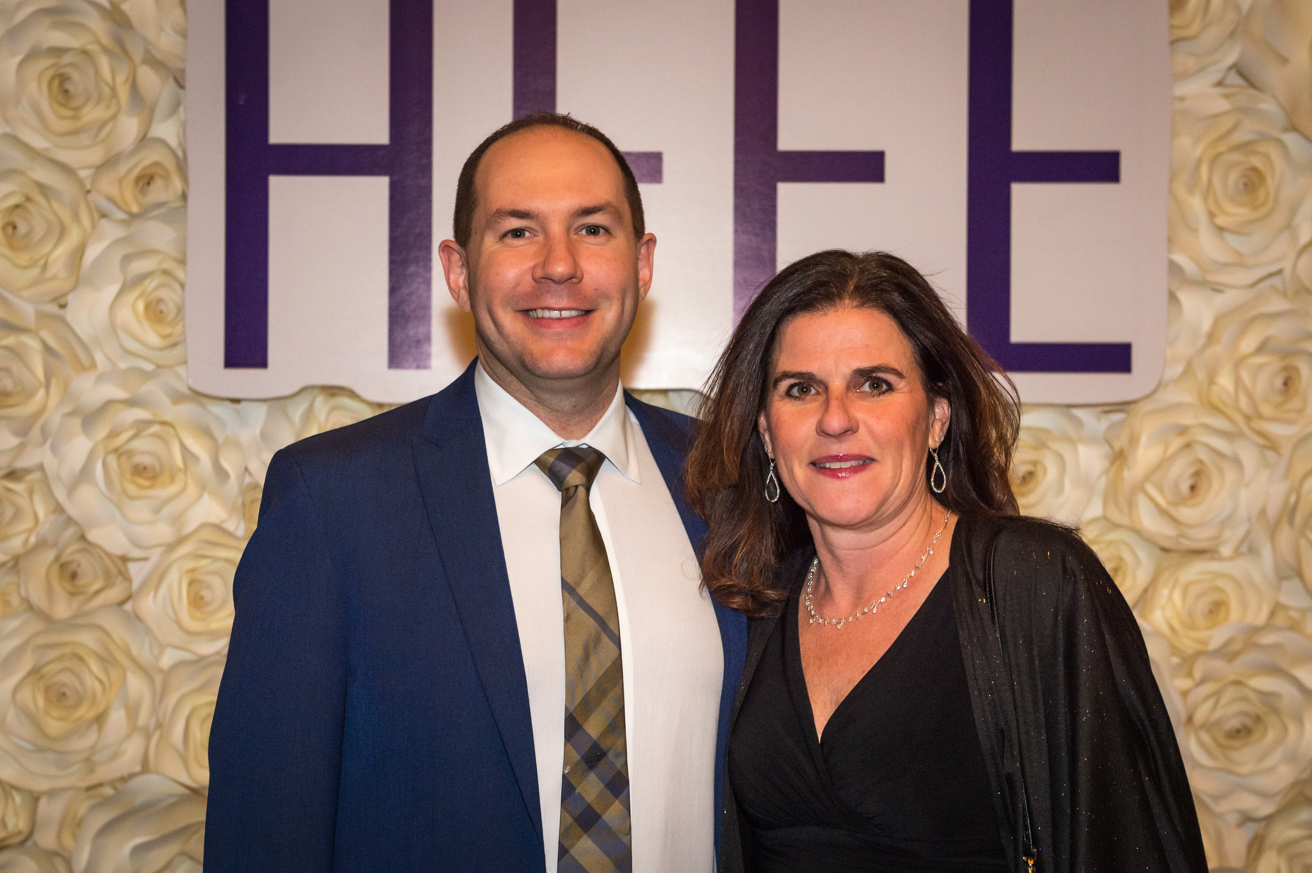 Chris Hender and Finley Principal Traci Roethel at the Huntington Foundation's gala.