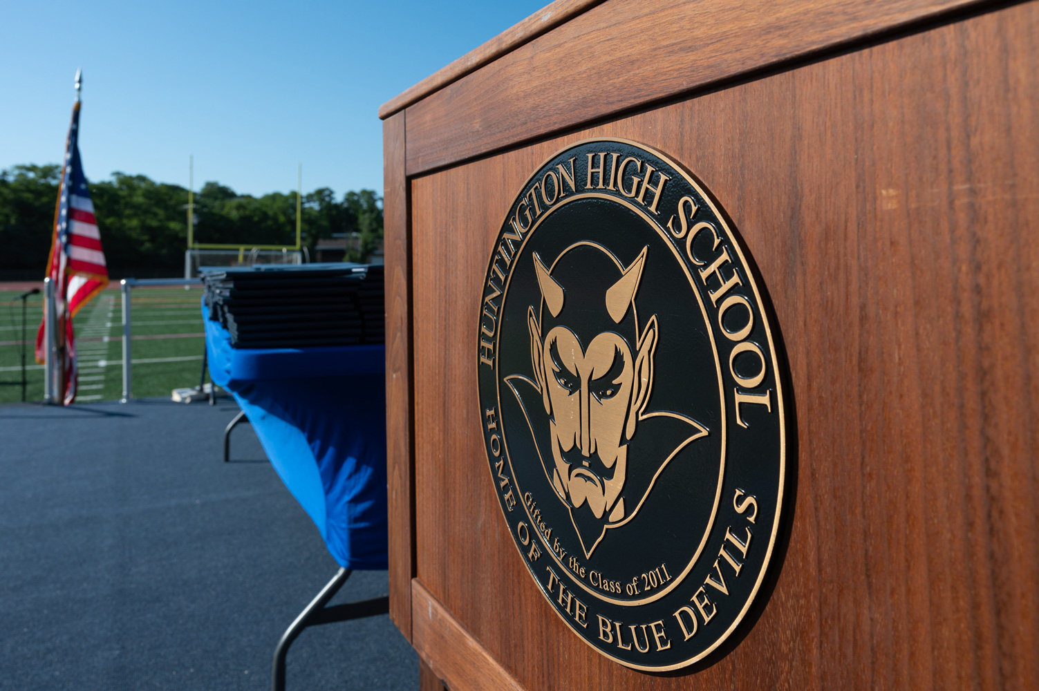 Commencement podium