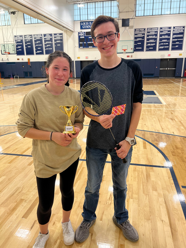 Mikah and Abby Schueller teamed up to win the badminton tournament.