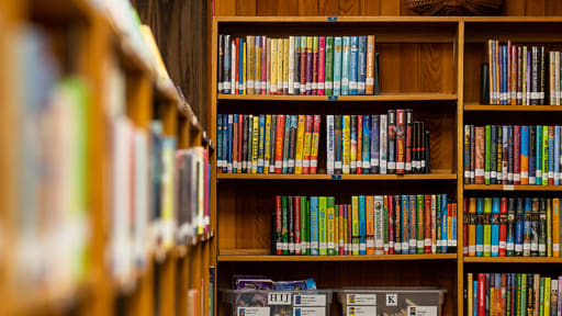 library shelves